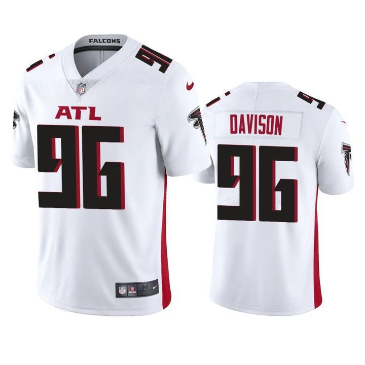 Cheap Men Atlanta Falcons 96 Tyeler Davison Nike White Game NFL Jersey